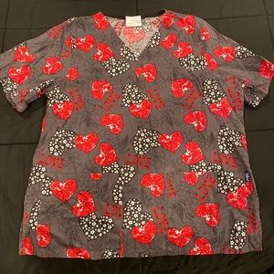 Valentines Day Scrub Top